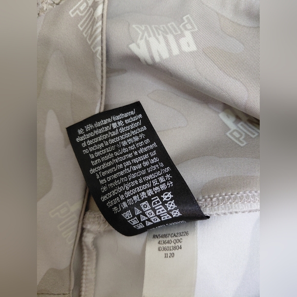 Pink Patterned Leggings in Beige and White Size S - Picture 5 of 8